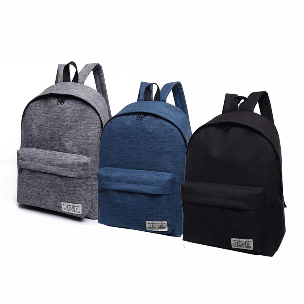 Men Male Canvas Black Backpack College Student School Backpack Bags for Teenagers Mochila Casual Rucksack Travel Daypack