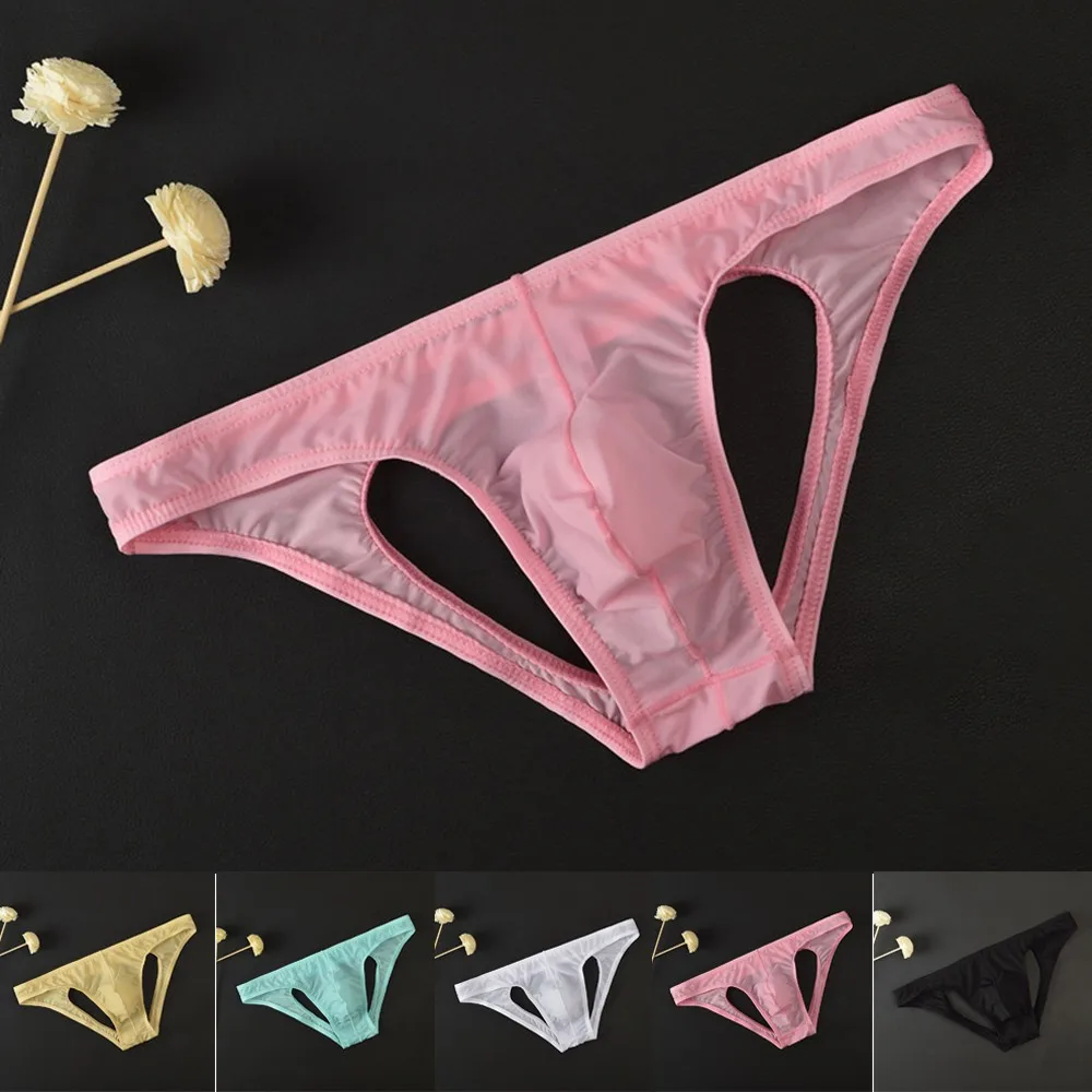 Трусы-брифы мужские Бесшовные с низкой посадкой пикантные мягкие дышащие трусы