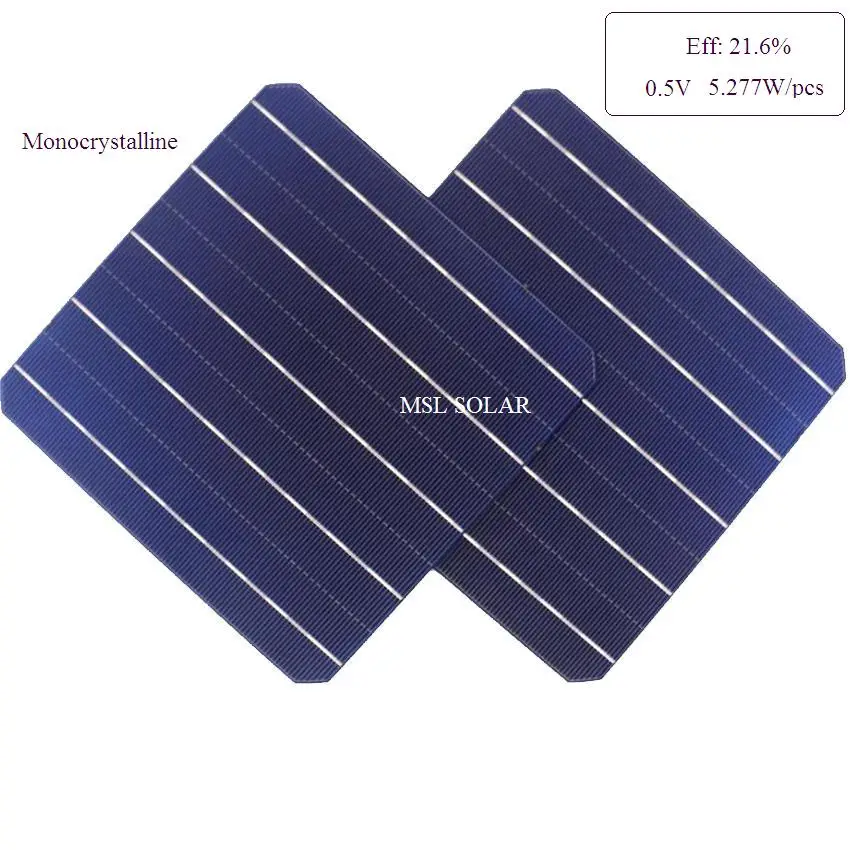 MonocBN-Cellules Solaires Allines, Haute Efficacité, 21.6% A, Grade 5.227W, Panneau Solaire, DIY, 100 Pièces/Lot