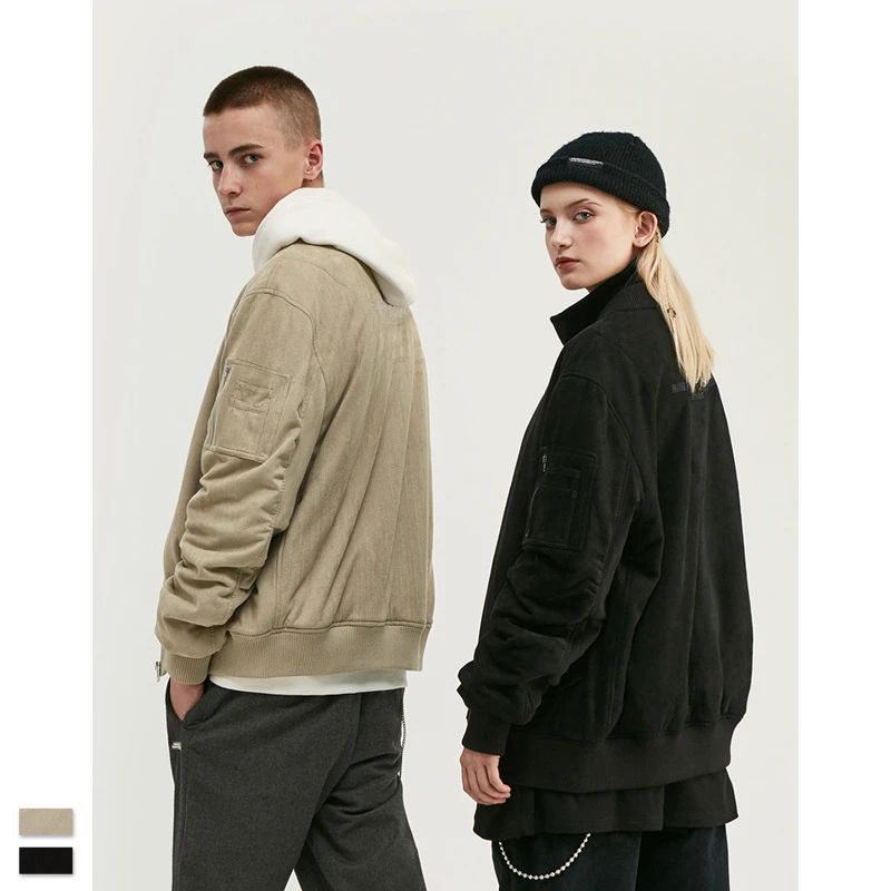 

Cooo Coll Men Women Jackets Streetwear hip hop Letter embroidery solid Baseball uniform winter coats V-neck MA1 Tops Hoody