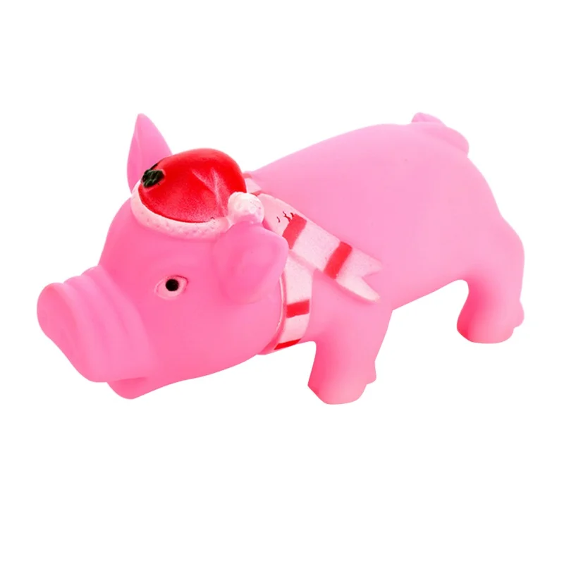 

Christmas Pet Cat Dog Chew Toys Puppy Non-toxic Durable Tooth Training Dog Puppy Cute Squeaky Pig Molar Toys Random Color CM