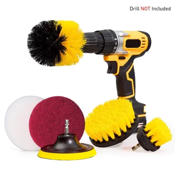 

6 Pcs/set Accessary Time Saving Sponge Power Scrubber Brush Set Rotating Floor Cleaning Kit Multifunctional Drill Attachment