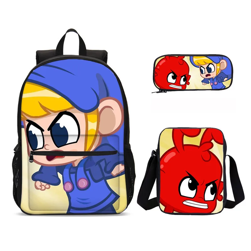 

3Pcs/Set Portfolio School Bags Boys Girls Cartoon Anime My Magic Pet Letter 3D Printing Backpacks Kids Bookbag Mochila Escolar