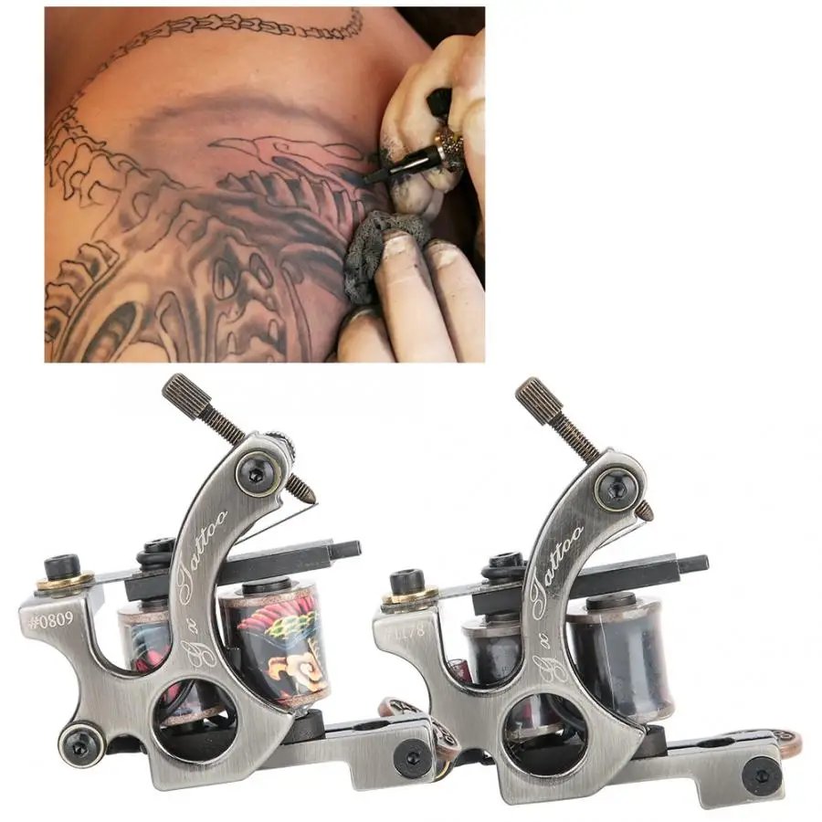 Татуировки машина 2шт профессиональная катушка татуировки машина для Liner Shader тело устройство для татуажа Перманентный макияж машина a