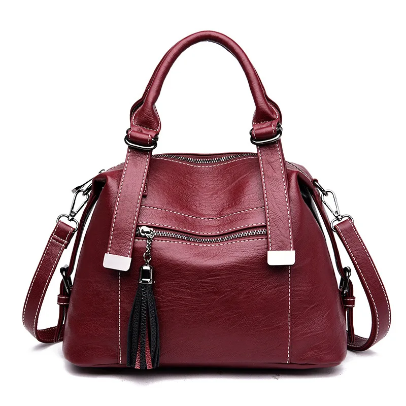

Bag Women's 2018 New Style Boston Handbag Retro Trend Versatile Crossbody Bag Large Capacity Outdoor Bag