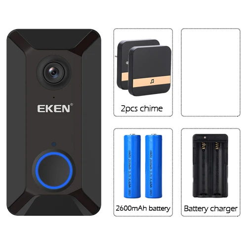 V6 Option5 V6 смарт беспроводной 720P wifi видео дверной звонок камера Облачное хранилище дверной звонок cam Водонепроницаемый домашний охранный Колокольчик для дома - Цвет: V6 Option5