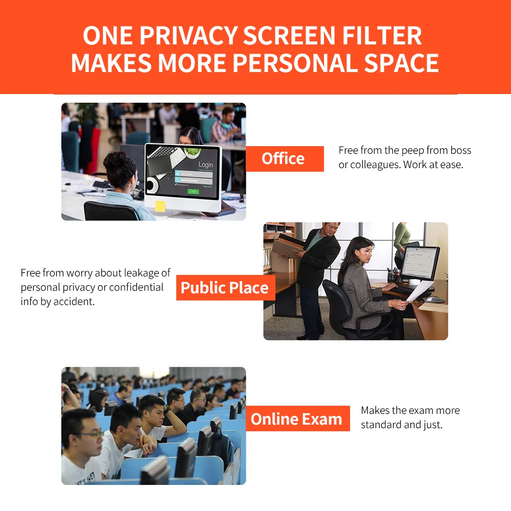 Widescreen Monitor Hanging Privacy Screen Filter Anti UV Film High-transmittance Eye Protection Film for 20-22'' Desktop Monitor