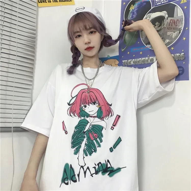 Goth Streetwear Short Sleeve Top Tee Female Kawaii y2k mujer gothic kpop shirt футболка Harajuku Print Black Crop Women T-shirts