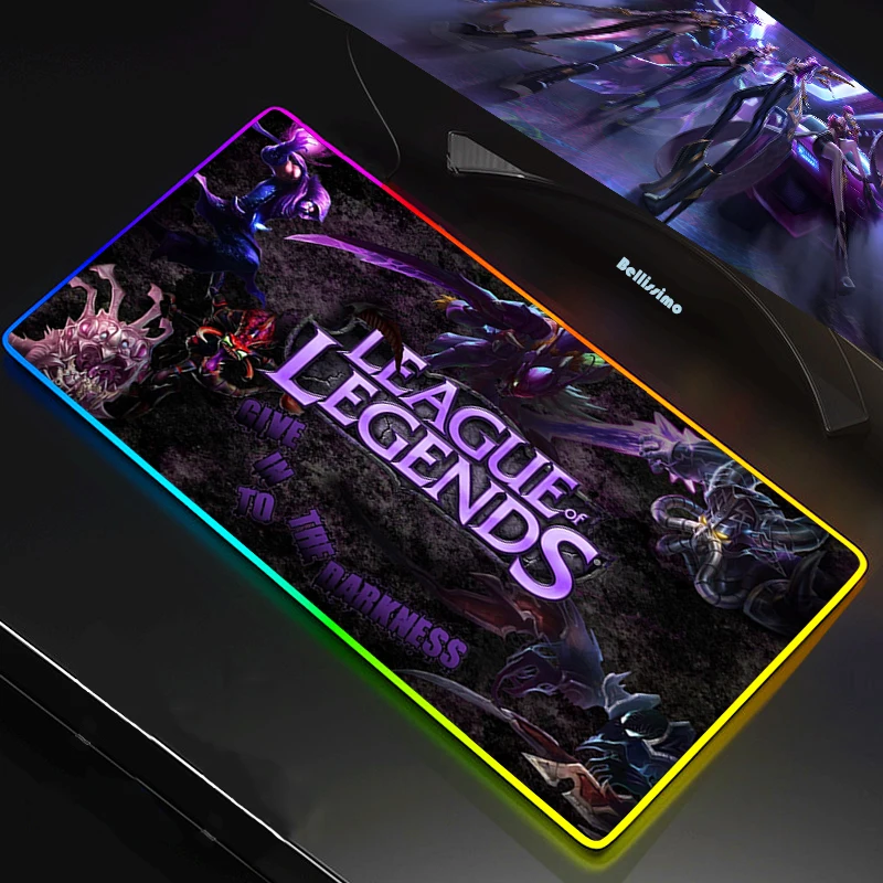 Игровой коврик для мыши League of legend RGB большой классный клавиатуры Настольный