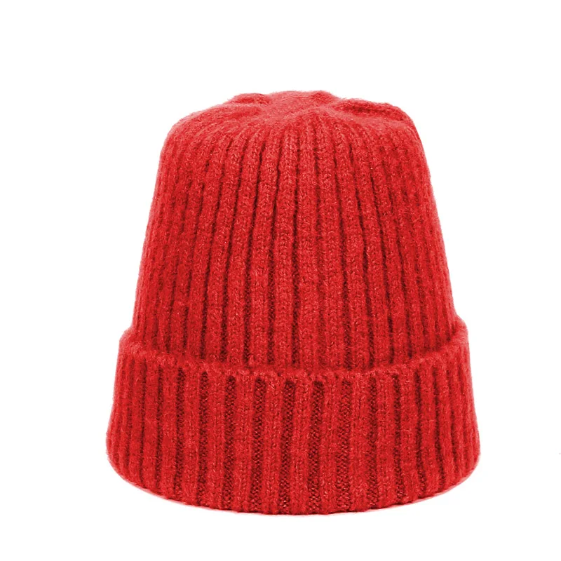 Kids Winter Solid Color Wool Knit Beanie Children Fashion Casual Hat Warm Boy Girl Soft Thicken Hedging Cap Slouchy Bonnet Ski - Цвет: E