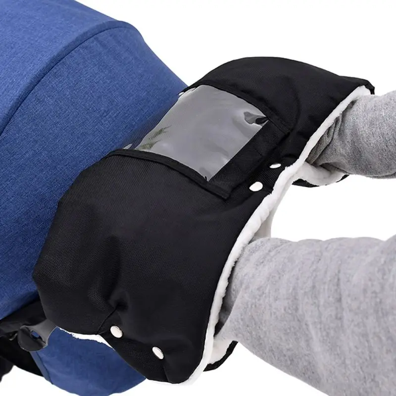 

Unisex Casual Winter Warm Baby Stroller Hand Clutch Fur Fleece Hand Cover Stroller with Phone Pocket