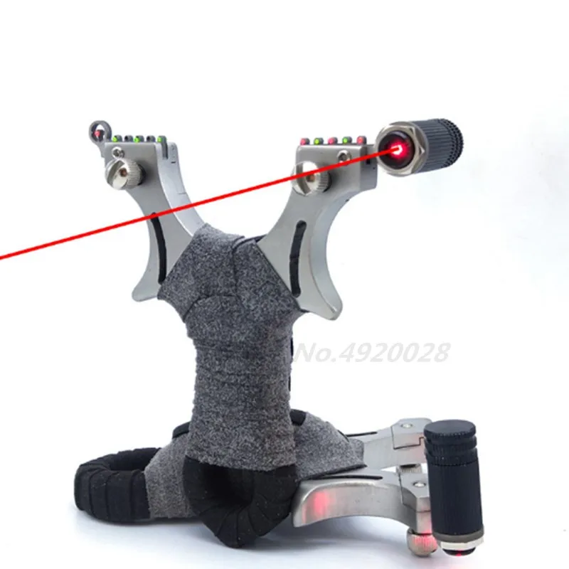 

Hunting slingshot infrared laser fast pressing stainless steel catapult and rubber band outdoor shooting sling shot