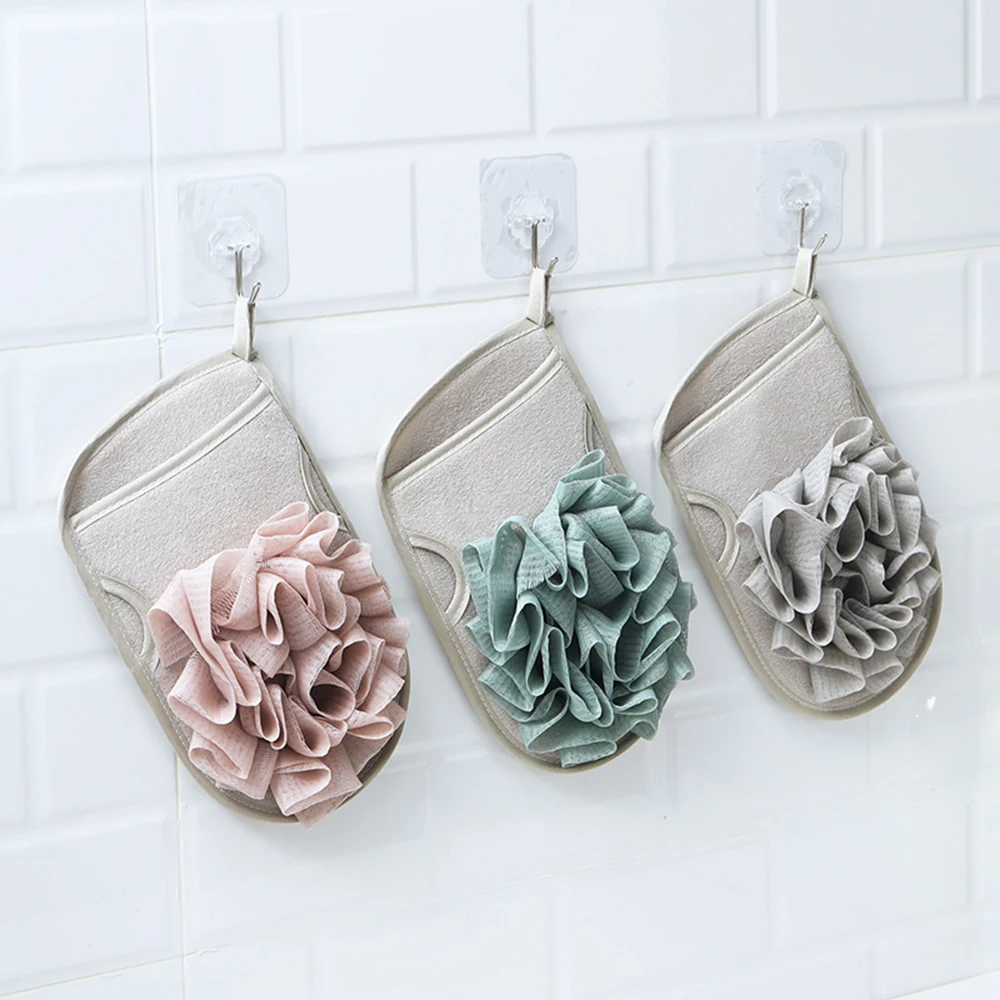 

1 Pcs Bath Towel Bathing Gloves Home Double-sided Bathing Supplies Adult Bath Flower Strong Wipe Off The Lazy Essential Artifact