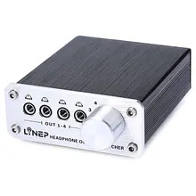 Interruptor de sinal mp3, 4 entradas 4 saídas digitais multi-canal 3.5mm mp3 interruptor de sinal de áudio fone de ouvido headset comutador atacado