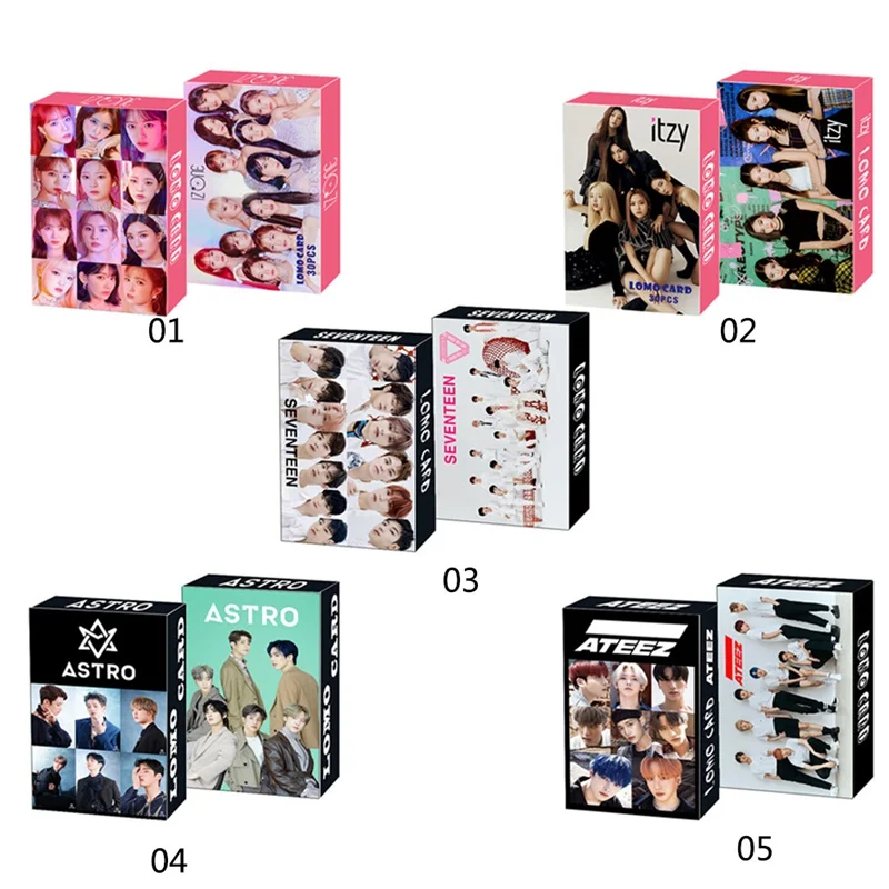 30 шт./компл. Kpop ATEEZ Lomo card Astro SEVENTEEN IZONE ITZY Фотокарта HD Фотопечать альбом фотооткрытка