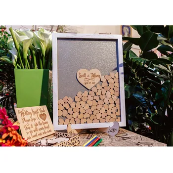 

Rustic Wedding Guest Book Alternative,custom 3D shadow box frame,Guestbook Sign for engagement Signatures,hen party Drop Top Box