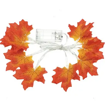 

Halloween String Lights 1.5M 10LED Lighted Fall Autumn String Garland Leaves Maple Outdoor Wedding Pumpkin Lights J4P0