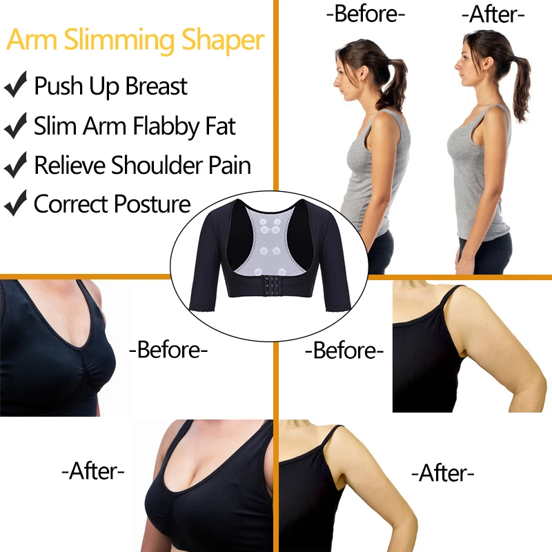 Upper Arm Shapers Long Sleeves Posture Corrector & Push Up Tops