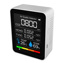 Detector de co2 tvoc formaldeído detector hcho qualidade do ar detector de ar inteligente temperatura e umidade sensor tester