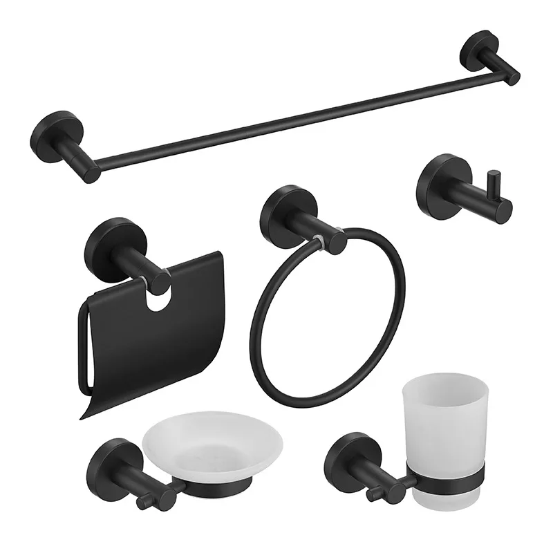 

Cross Border for 304 Stainless Steel round-Bottom Toilet Kit Sanitary Ware Towel Bar Toilet Paper Holder Set Manufacturers Whole