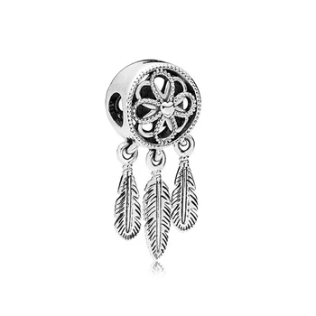 

Free Shipping Authentic 925 Sterling Silver Spiritual Dreamcatcher Charm Fit Original Pandora Bracelet For Women DIY JewelryBead