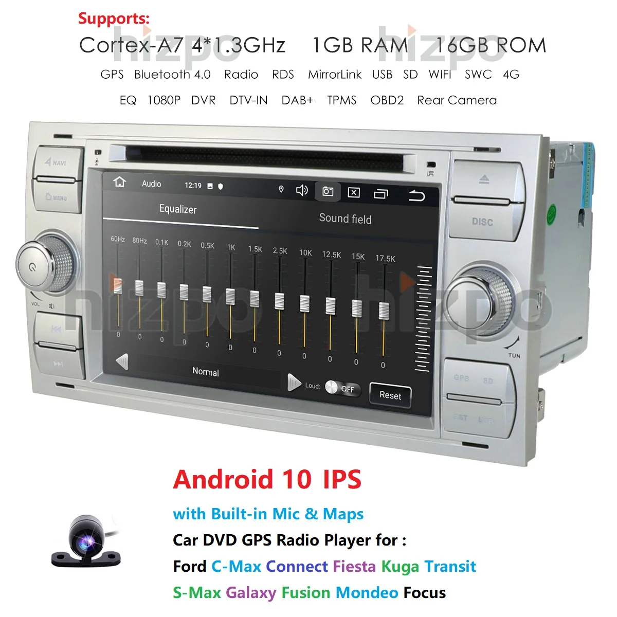 Автомагнитола 2DIN мультимедийный плеер на Android 10 для Ford Mondeo S-max Focus C-MAX Galaxy Fiesta transit