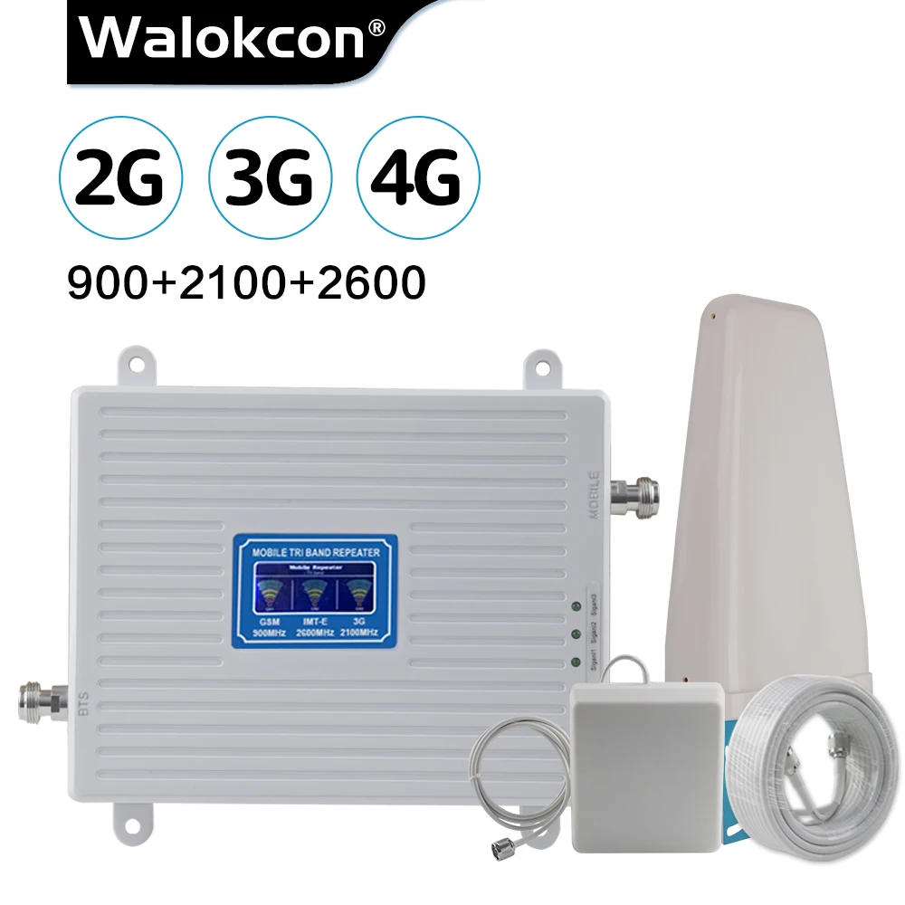 2 г 3g 4 2600 Tri Band Сотовая связь усилитель GSM 900 мГц повторитель сигнала 70dB WCDMA 2100 LTE Moblie
