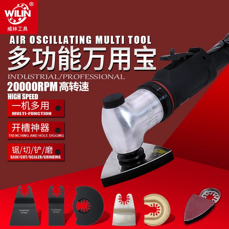 Wilin Pneumatic Air Oscillating Multi Tools Saw Blade Angle Grinder For Metal Wood Cut Off Tool
