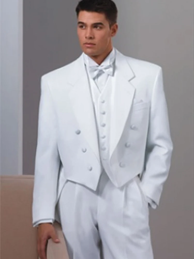 Custom Made To Measure White Evening Tailcoats With Notch Lapel