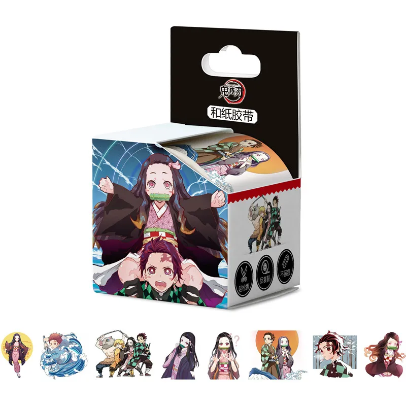 10 boxes/lot Anime Demon Slayer Kimetsu no Yaiba Tape TOY Kamado Tanjirou Washi Paper Hand account sticker 40mm x 5m | Игрушки и хобби