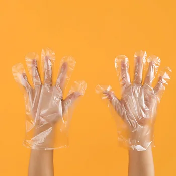 

100pcs Transparent Disposable Gloves Kitchen Accessories Cooking Eco-friendly For Fruit Cleaning Plastic Disposable Gloves