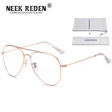 Высокое Качество Металл синий светильник блокировка очки модные мужские Uv400 Анти излучения очки ретро женские декоративные очки