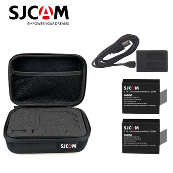 

Original 2PCS Battery 900mAh Rechargeable Li-ion Battery + Dual Charger + SJCAM Medium Size Storage Box For SJ4000 SJ5000 Series