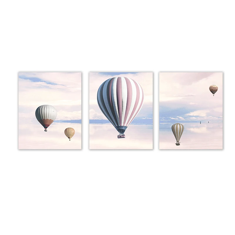 Helium-Hot-Air-Balloon-Pink-Sky-Canvas-Poster-Wall-Art-Landscape-Print-Painting-Decoration-Picture-Scandinavian (7)