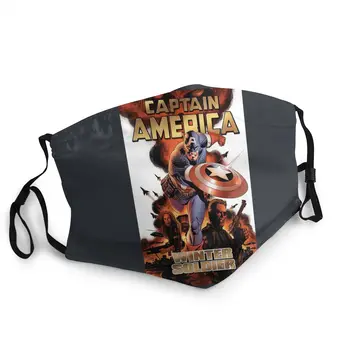 

Captain America Comic Non-Disposable Face Mask Dustproof Mask Windproof Protection Mask Respirator Mouth Muffle