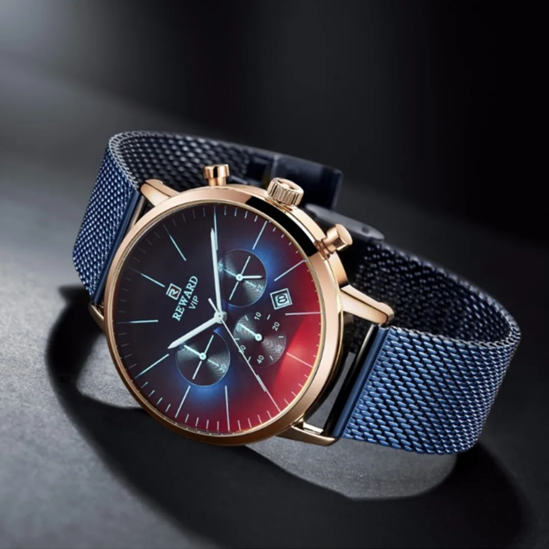 Мужские Роскошные часы с хронографом, трендовые брендовые цветные часы из стекла и кожи, водонепроницаемые кварцевые часы Erkek Kol Saati