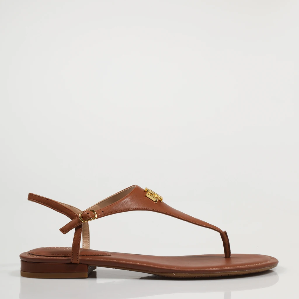 POLO RALPH LAUREN SANDALIAS ELLINGTON TAN 00002 Cuero Piel Mujer Leather  FLIP FLOPS Woman 74950|Zapatos planos de mujer| - AliExpress