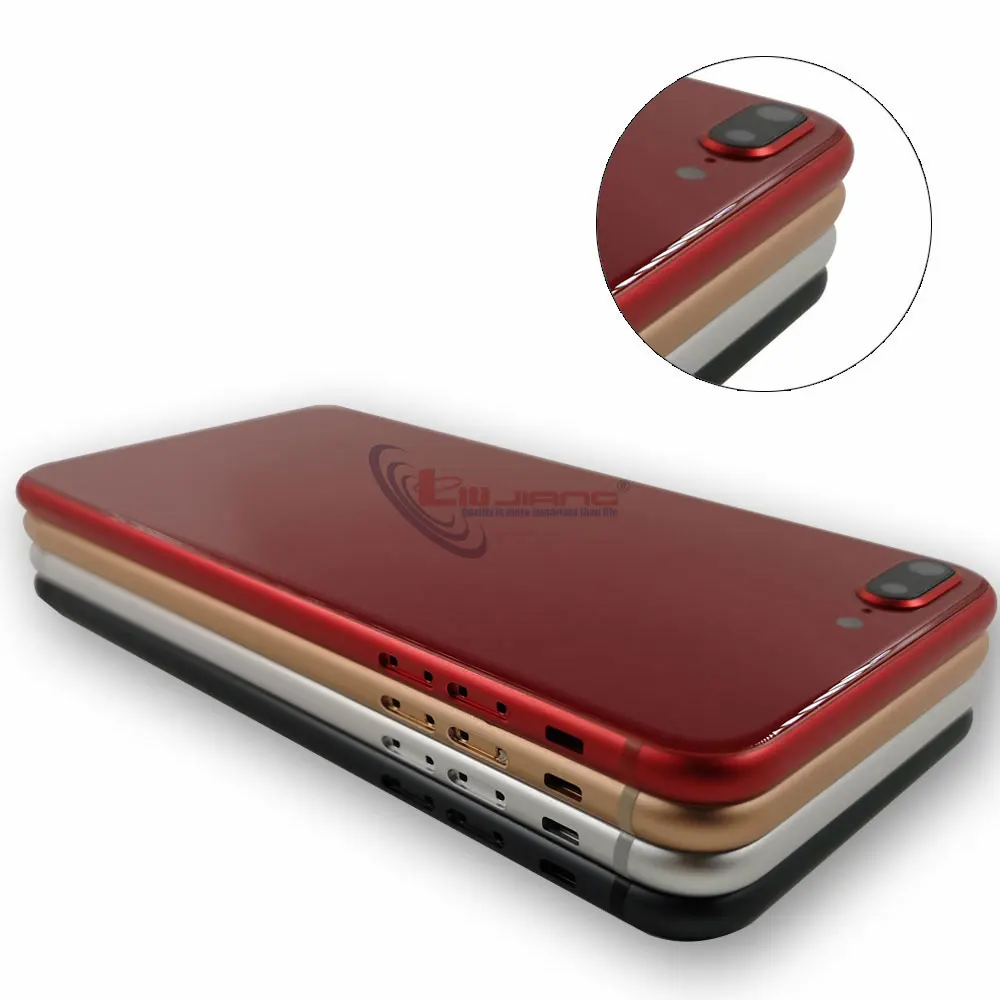 AAA+++ задняя крышка стеклянный задний корпус для iPhone 8 8 Plus задняя крышка батарейного отсека средняя рамка Шасси с боковыми кнопками