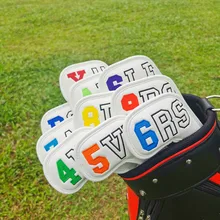 2021 Exquisite Digital Embroidery Iron Golf Iron Set Protective Cover, Club Head Cover, Ball Head Cap Cover 456789Apsx 10 Pcs