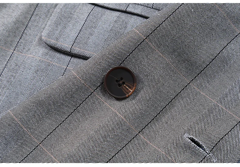 New Style for Autumn and Winter European and American Fashion Street All-match Loose Casual Denim Panel Double-breasted Suit