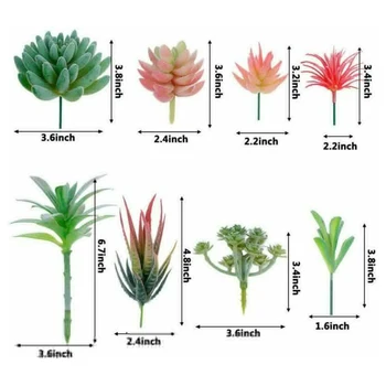 

9 PCS Artificial Succulents Picks Textured Aloe Faux Succulent Stems Decorative Home Garden Decoration Wedding Plants Wall Flowe