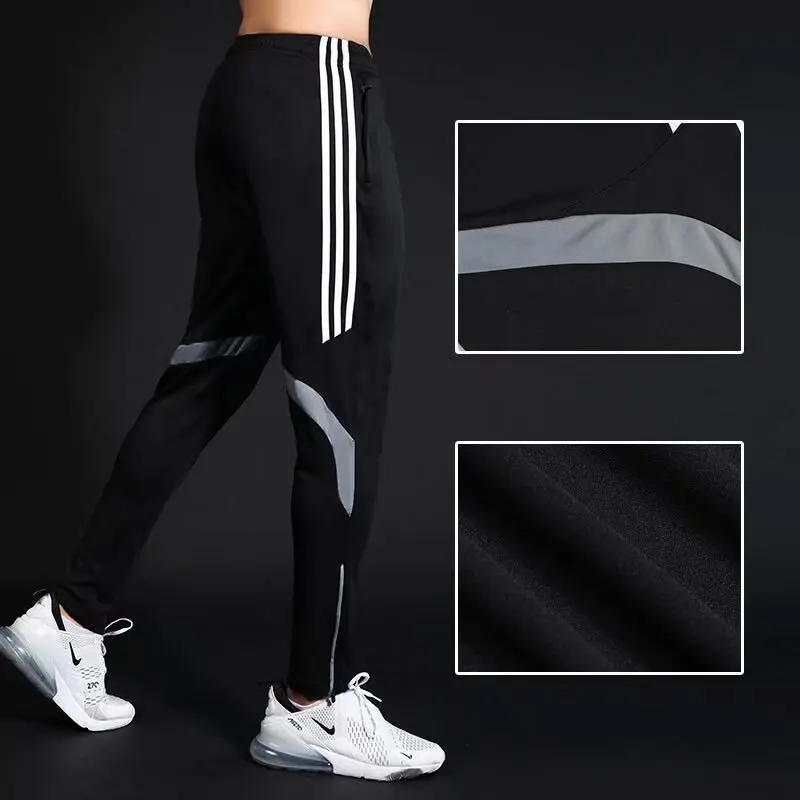 Мужские спортивные штаны с карманами на молнии для бега в тренажерном зале, футбольные тренировочные штаны для футбола, спортивные штаны для фитнеса, тренировки, бега, спортивные брюки