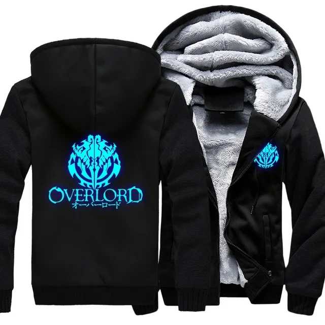 Men's Hooded Anime Overlord Fleece Thicken Hoodie Unisex Hoodies& Sweatshirts Hoody Jacket Coat US Size TOP - Цвет: Золотой