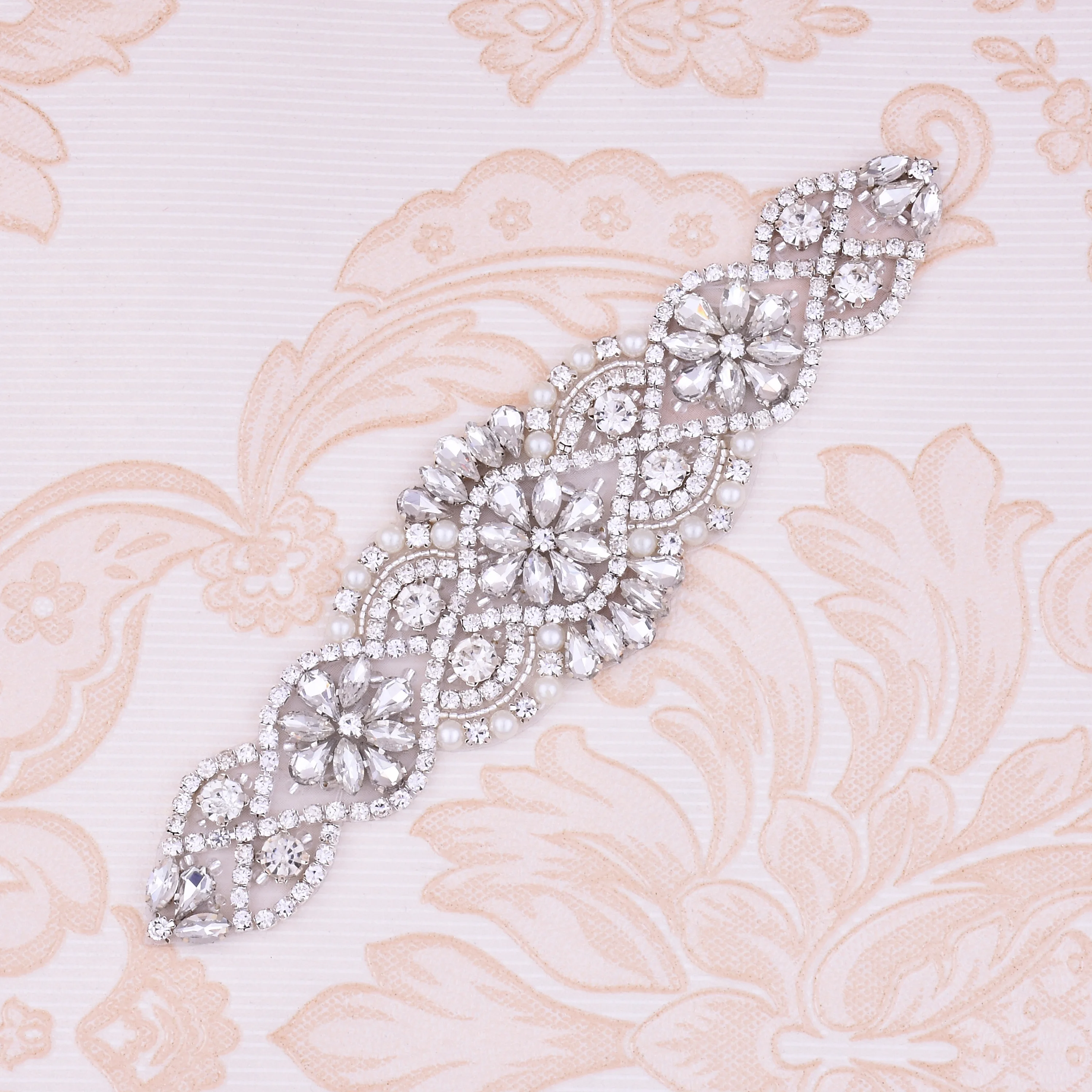 SESTHFAR Luxury Silver Crystal Wedding Belt Bridal Waistband Bridal Dress Decoration