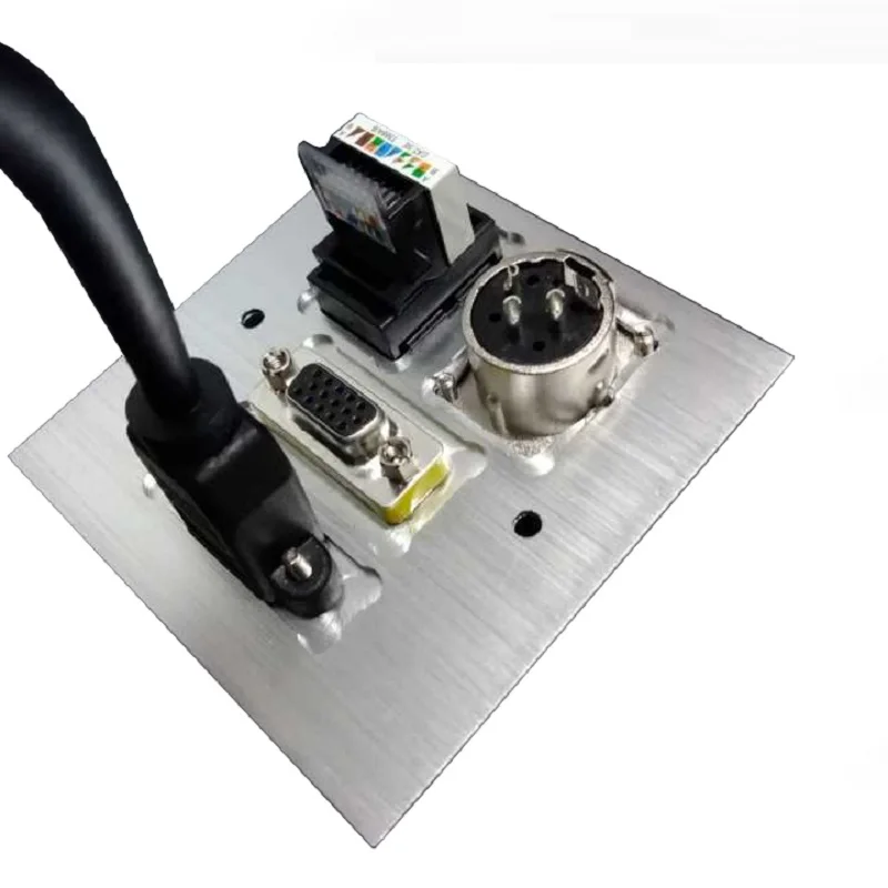 Панель из алюминиевого сплава 86 разъемов Vga Hdmi 3pin Xlr Rj45 сетевой домашний гостиничный номер Ktv настенный Vga Hdmi монтажная плата