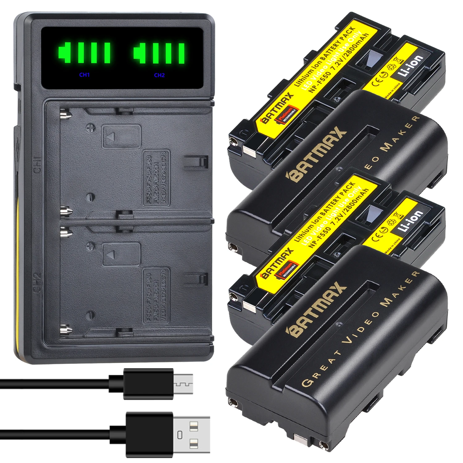 2600mAh NP-F570 NP-F550 NP F550 F570 F530 F330 Light Battery + LCD Dual USB Charger for Yongnuo Viltrox Video LED | Электроника