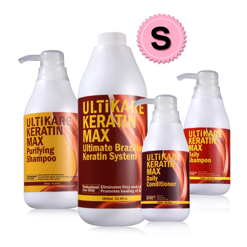 

1000ml 8% Formalin Brazilian Keratin Treatment+500ml Purifying Shampoo+300ml Daily Shampoo+Conditioner Straightening Hair Set