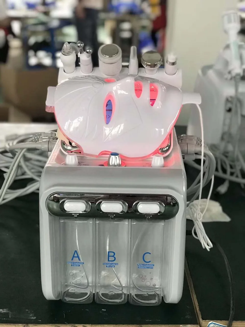 7 в 1 h2 o2 hydrafacial с led светильник терапия маска для лица вода кислородная струя aqual