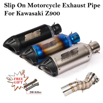 

Slip On 51 Motorcycle Exhaust Muffler Modified DB Killer With Middle Connection Link Pipe For Kawasaki Z900 2017 2018 2019 Years