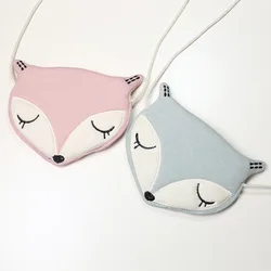 Cute Fox shoulder bag for kids kids cloth bag purse pink coin purse bag diagonal bag monnaie femme monedas Carteras sac